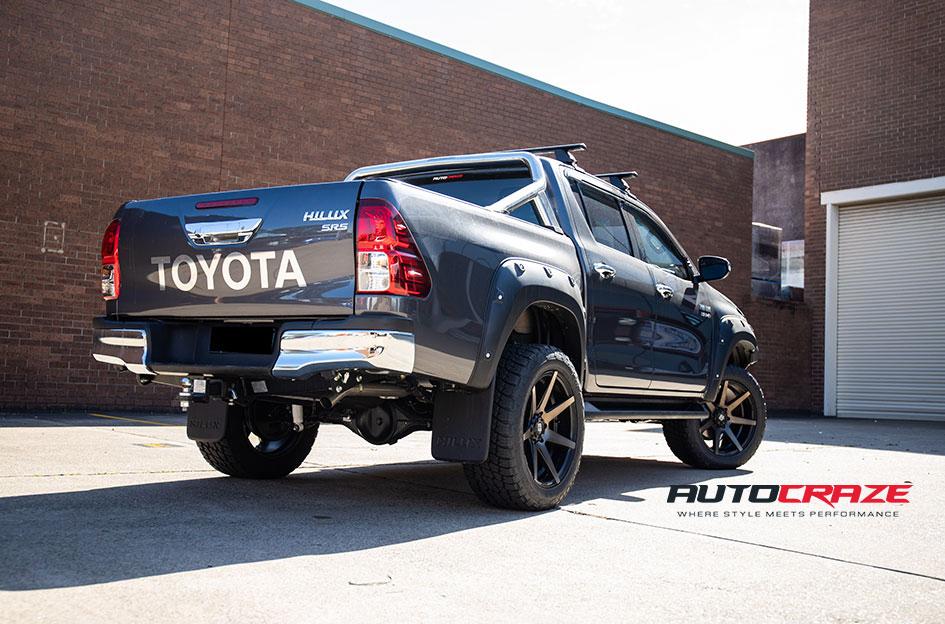 TOYOTA HILUX 4WD AVALANCHE MACHINED FACE MATTE BLACK DARK TINT